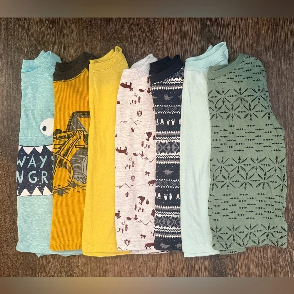 Kids Long Sleeve Tees Set of 7- Assorted Colors